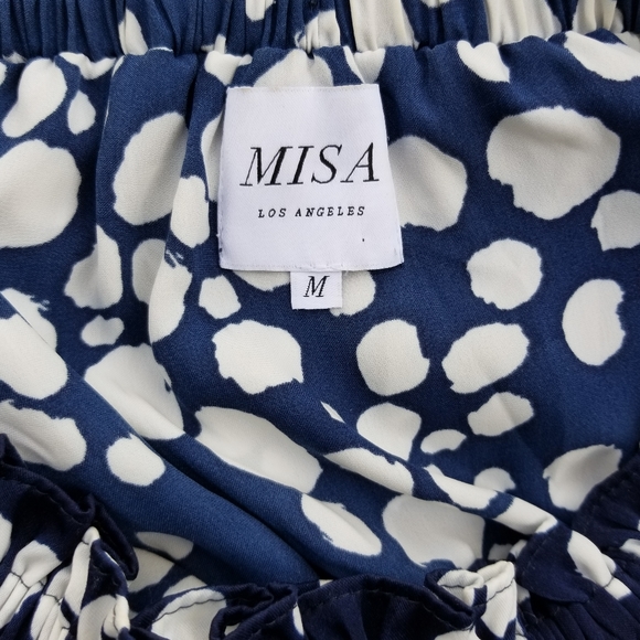 Misa Los Angeles Navy Smocked Ruffle Mini Dress - Picture 4 of 6